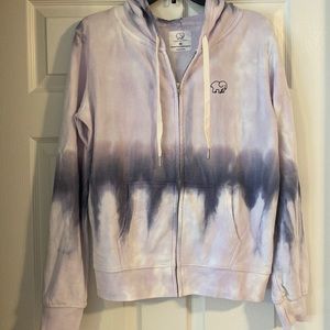 Ivory Ella Purple Tie Dye Full Zip Hoodie Elephant